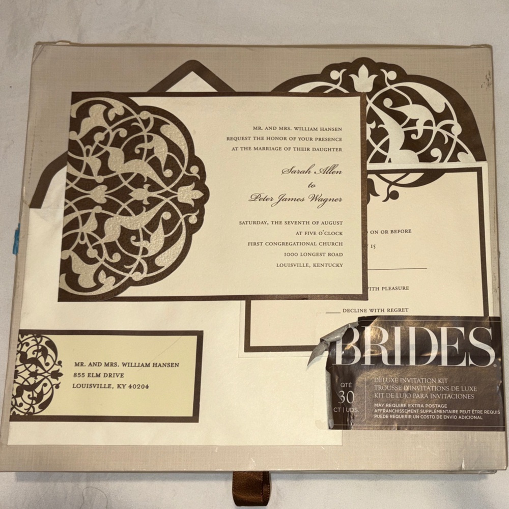 Sophisticated Cream and Brown Invitation Set